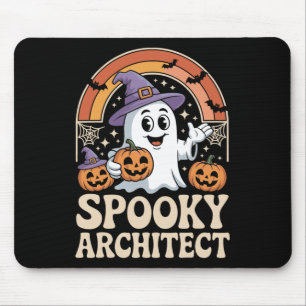 Spooky Architect Ghost Pumpkin Architecture Hallow Mouse Mat