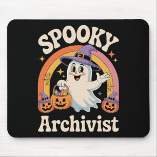 Spooky Archivist Cute Ghost Pumpkin Archives Hallo Mouse Mat