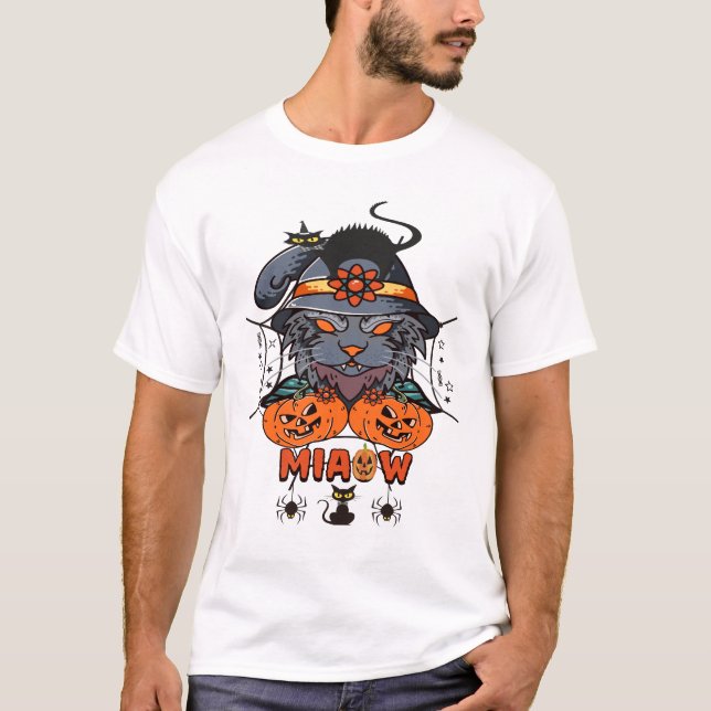 Spooky Atomic Witch Cat Halloween shirt (Front)