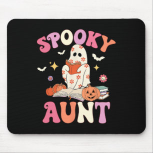 Spooky Aunt Retro Groovy Floral Ghost Halloween Co Mouse Mat