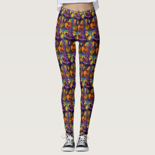 Spooky Australian Kelpie Halloween Pumpkin Leggings