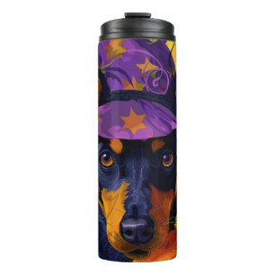 Spooky Australian Kelpie Halloween Pumpkin Thermal Tumbler