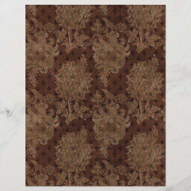 Spooky Autumn Gothic Scrapbook Paper Sheet (Front)