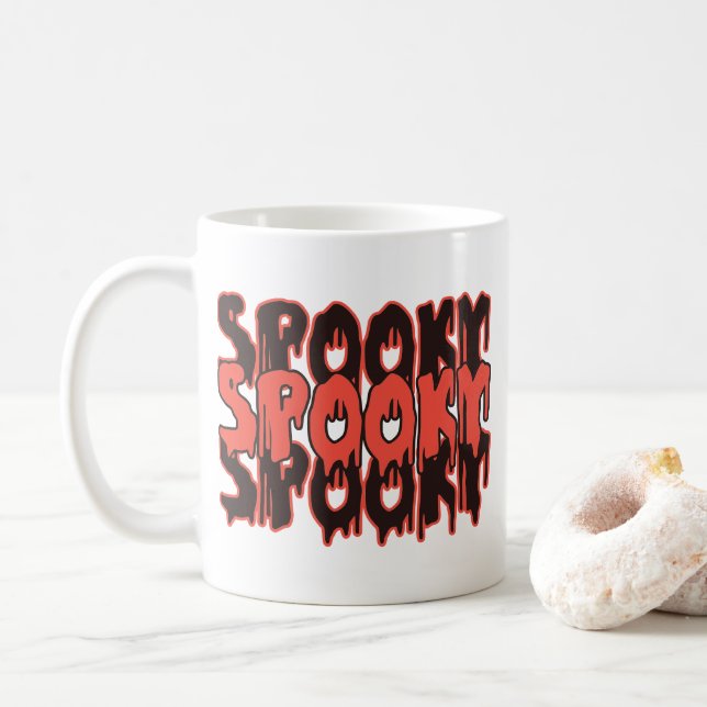 Spooky Autumn Mug, Spooky Gift for Fall, Halloween Coffee Mug (With Donut)