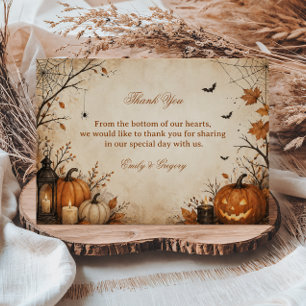 Spooky Autumn Pumpkin Thank You Card
