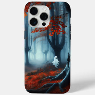 Spooky Autumn woods with a ghost iPhone 15 Pro Max Case