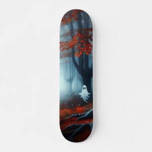 Spooky Autumn woods with a ghost Skateboard