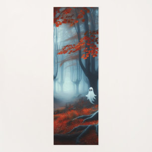 Spooky Autumn woods with a ghost Yoga Mat