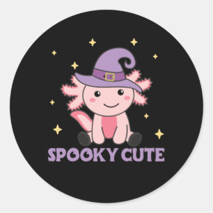 Spooky Axolotl Lovers Cute Animals For Halloween Classic Round Sticker
