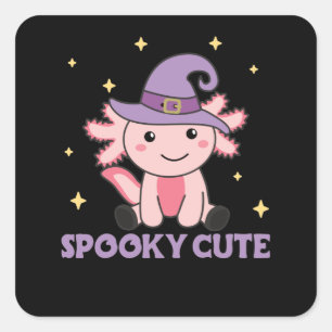 Spooky Axolotl Lovers Cute Animals For Halloween Square Sticker