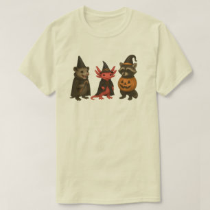 Spooky Axolotl Raccoon Possum   Halloween Creeptob T-Shirt