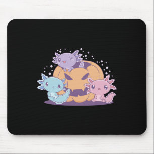 Spooky Axolotl's Halloween Pumpkin Costume Kids Wo Mouse Mat