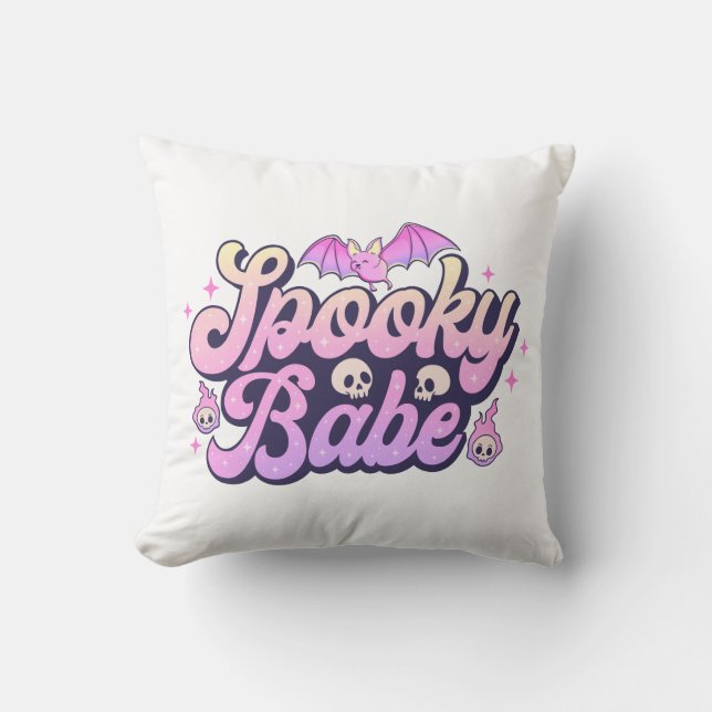 Spooky Babe Cute Halloween Cushion (Front)