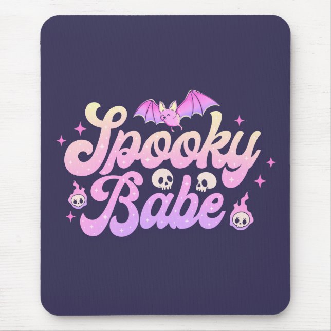 Spooky Babe Cute Halloween Mouse Mat (Front)