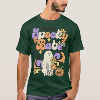 Spooky Babe Floral Ghost Boo Mom And Babe Matching T-Shirt