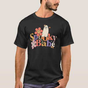 Spooky Babe Hippie Halloween Groovy Vibes Ghost Co T-Shirt