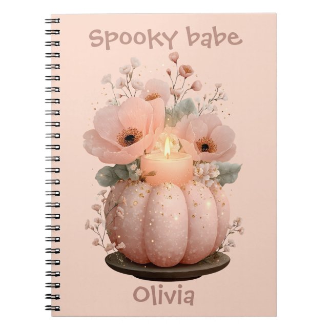 Spooky Babe Pumpkin for Girls Notebook (Front)