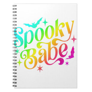 Spooky Babe Rainbow Halloween Trick Or Treat Coupl Notebook
