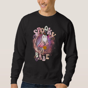 Spooky Babe Sassy Halloween Ghost Fun Girly Hallow Sweatshirt
