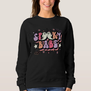 Spooky Babe Spooky Season Halloween Groovy Retro Sweatshirt
