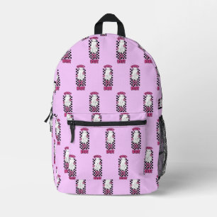 "Spooky Babe" Woman Halloween Ghost – Retro Pink Printed Backpack