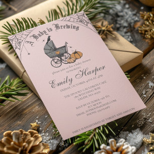 Spooky Baby is Brewing Gothic Baby Shower Invitation