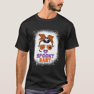 Spooky Baby Leopard Messy Bun Halloween Costume Ma T-Shirt