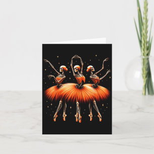 Spooky Ballerina Skeleton Dance Funny Halloween Card
