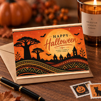 Spooky Baobab Halloween Postcard