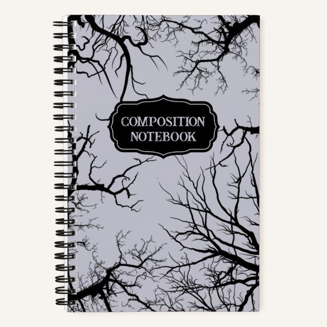 Spooky Bare Branches Goth Notebook (Front)