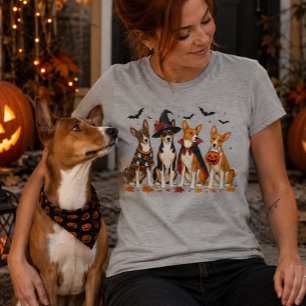Spooky Basenjis Halloween Design Tri-Blend Shirt