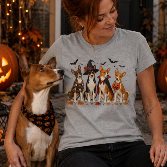 Spooky Basenjis Halloween Design Tri-Blend Shirt (Creator Uploaded)