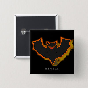 Spooky Bat Halloween Button Black Theme
