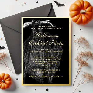 Spooky Bat Halloween Cocktail Party Gold