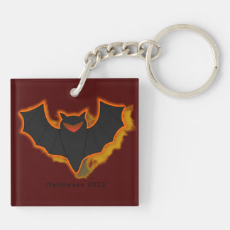 Spooky Bat Halloween Keychain | Red Theme