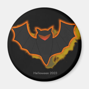 Spooky Bat Halloween Magnet Black Theme