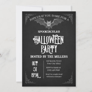 Spooky Bat Halloween Party Invitation