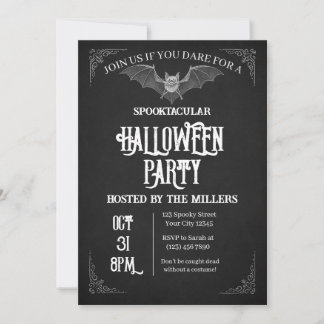 Spooky Bat Halloween Party Invitation