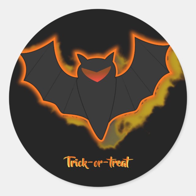 Spooky Bat Halloween Sticker - Black Theme (Front)