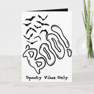 Spooky Bats And BOO Degien Halloween Card