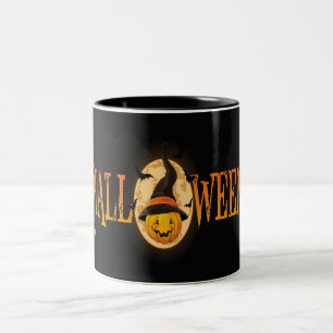 Spooky Bats and Pumpkin Halloween Mug