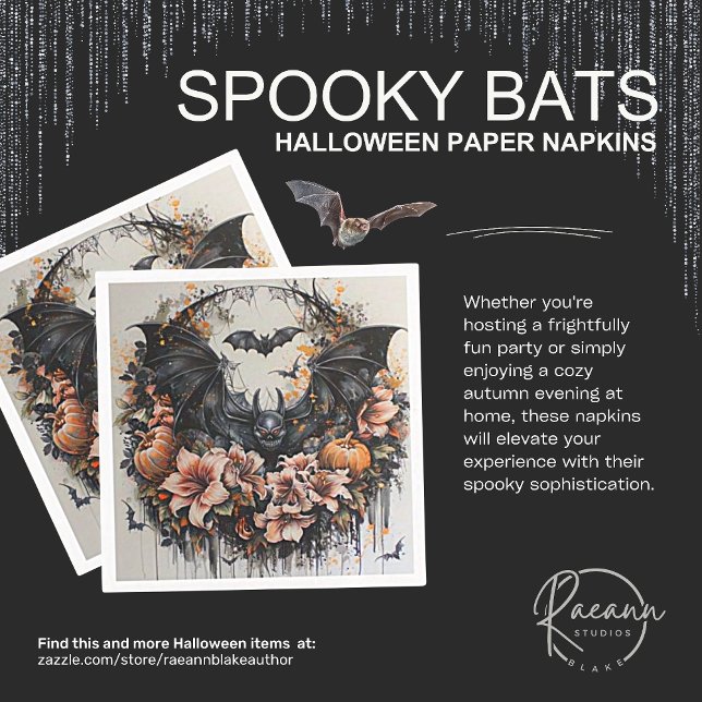 Spooky Bats Halloween Paper Napkins (Creator Uploaded)