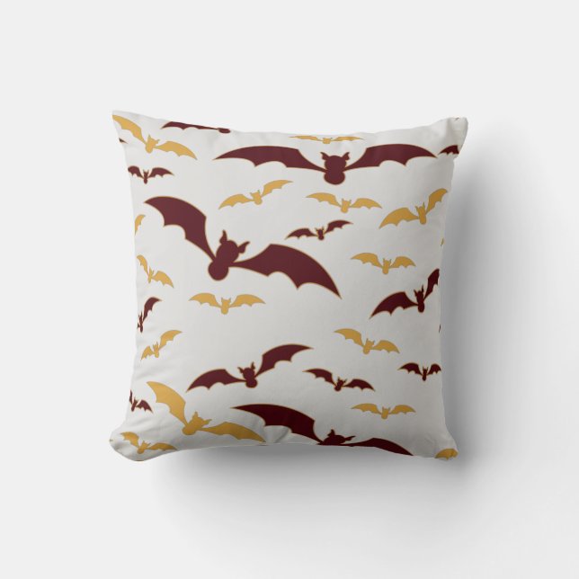 Spooky Bats Happy Halloween Cushion (Front)