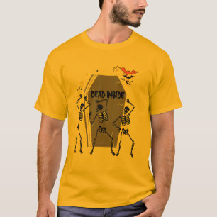 Spooky Bats Skeletons Dead Inside Halloween Tee
