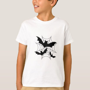Spooky Bats & Spiderweb Halloween T-Shirt