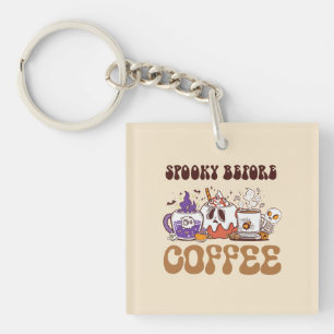 Spooky Before Coffee Key Ring