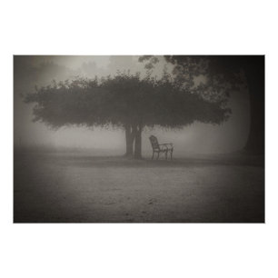 Spooky Bench with Tree Poster