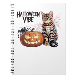 Spooky Bengal Cat Pumpkin Night Classic T-Shirt Notebook