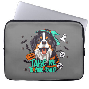 Spooky Bernese Halloween : Take Me to Your Howler Laptop Sleeve