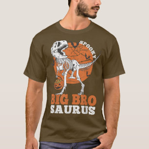 Spooky Big Bro Saurus Dinosaur Skeleton T re Pumpk T-Shirt